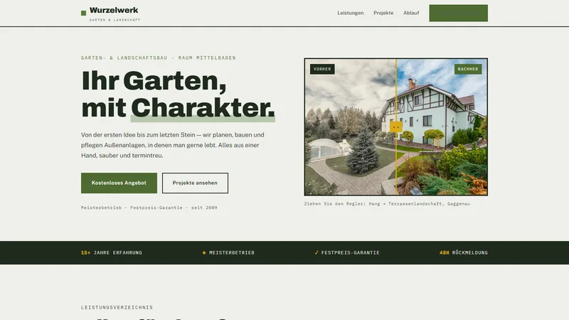 Website-Beispiel Garten- und Landschaftsbau